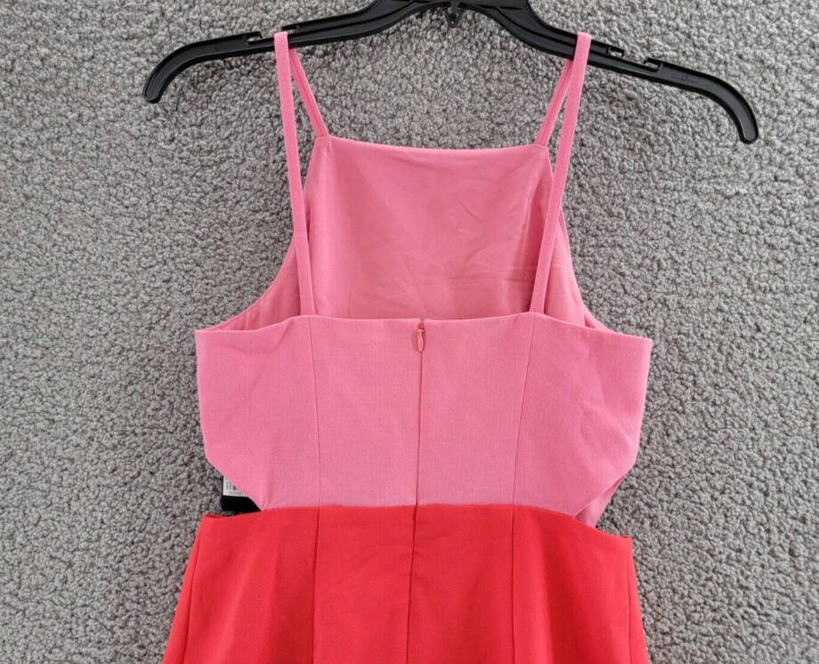 French Connection Whisper Color Blocked Mini Dress Women's 4 Bubblegum/Hibiscus