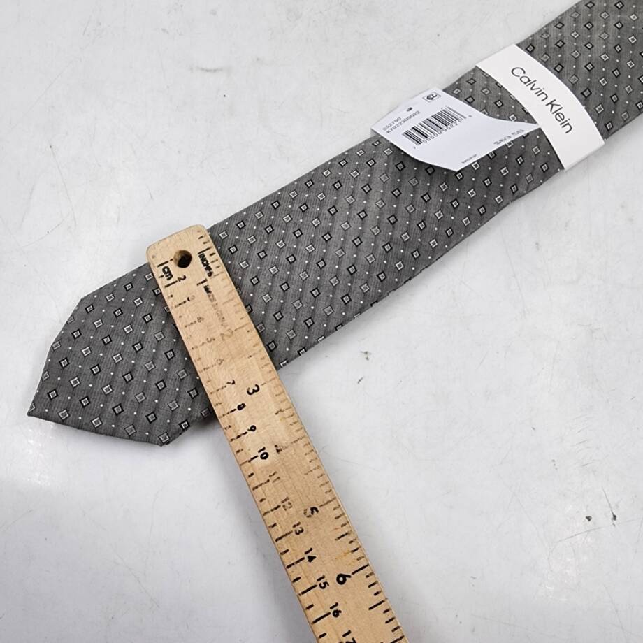 Calvin Klein Slim Chambray Square Neat Neck Tie Men's One Size Carbon Gray