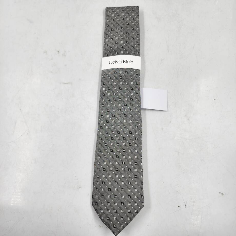 Calvin Klein Slim Chambray Square Neat Neck Tie Men's One Size Carbon Gray