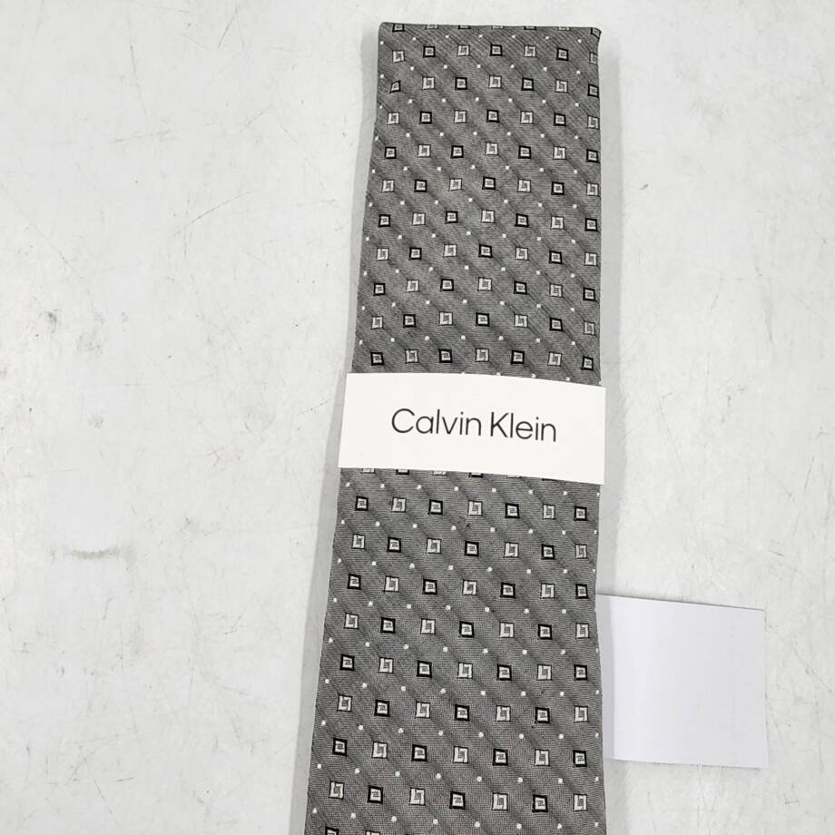 Calvin Klein Slim Chambray Square Neat Neck Tie Men's One Size Carbon Gray