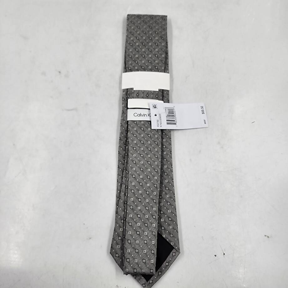 Calvin Klein Slim Chambray Square Neat Neck Tie Men's One Size Carbon Gray