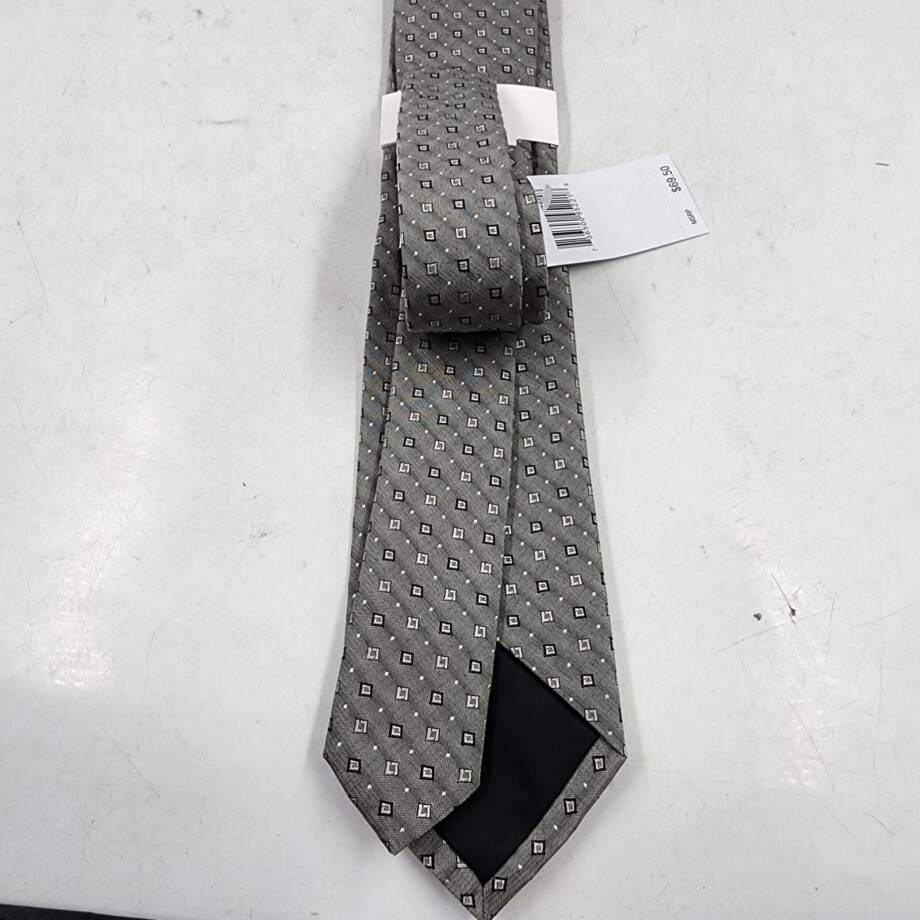 Calvin Klein Slim Chambray Square Neat Neck Tie Men's One Size Carbon Gray