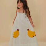 FARM Rio Embroidered Banana Pocket Dress Girls 10 Off White Sleeveless Pullover