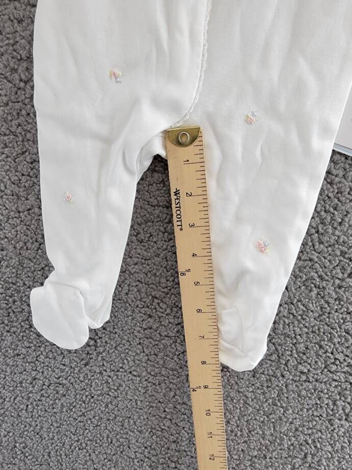 Ralph Lauren Floral Coverall Baby Girls' 6M White Embroidered Snap Front Closure