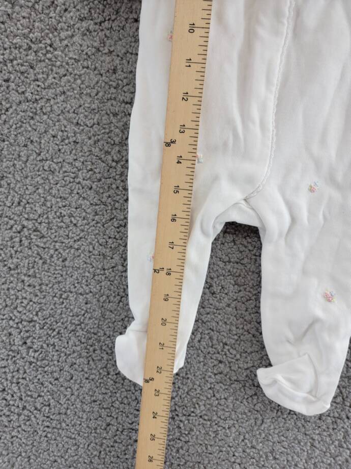Ralph Lauren Floral Coverall Baby Girls' 6M White Embroidered Snap Front Closure