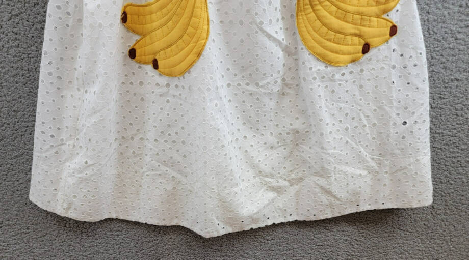 FARM Rio Embroidered Banana Pocket Dress Girls 10 Off White Sleeveless Pullover