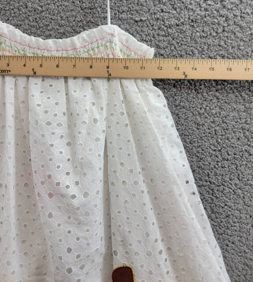 FARM Rio Embroidered Banana Pocket Dress Girls 10 Off White Sleeveless Pullover