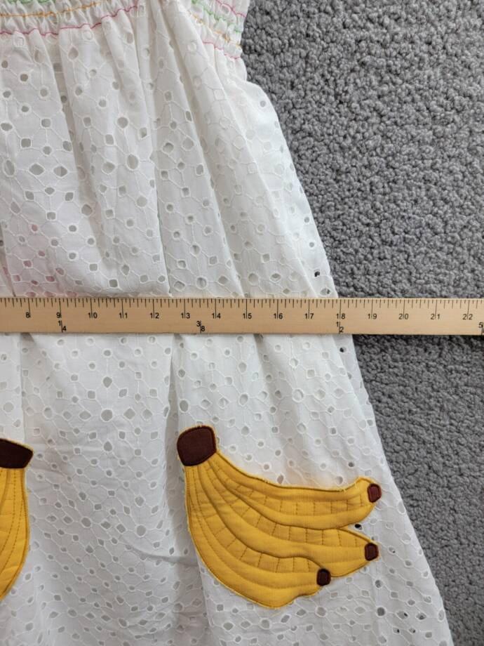 FARM Rio Embroidered Banana Pocket Dress Girls 10 Off White Sleeveless Pullover