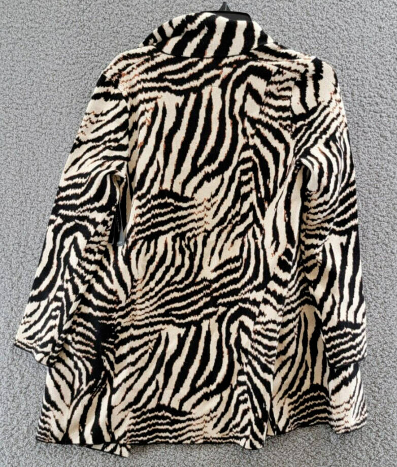 Liverpool Los Angeles Open Coatigan Sweater Women's XS Abstract Zebra Jacquard