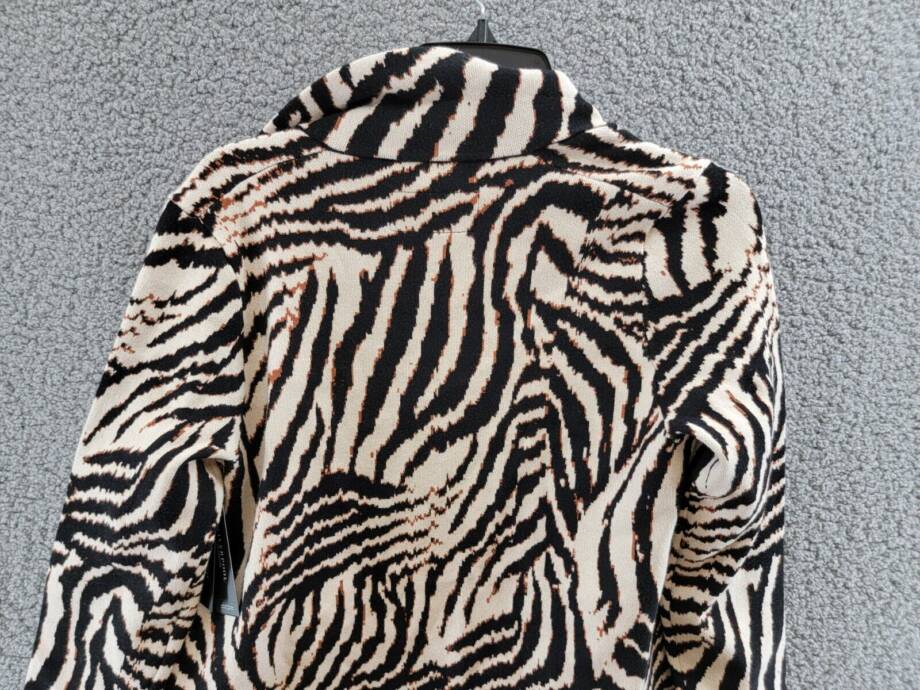 Liverpool Los Angeles Open Coatigan Sweater Women's XS Abstract Zebra Jacquard