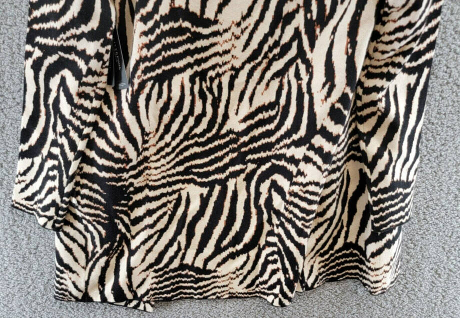 Liverpool Los Angeles Open Coatigan Sweater Women's XS Abstract Zebra Jacquard
