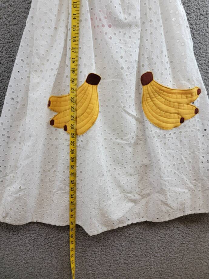FARM Rio Embroidered Banana Pocket Dress Girls 10 Off White Sleeveless Pullover