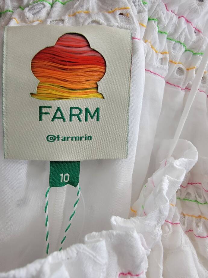 FARM Rio Embroidered Banana Pocket Dress Girls 10 Off White Sleeveless Pullover