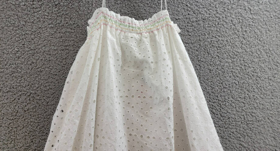 FARM Rio Embroidered Banana Pocket Dress Girls 10 Off White Sleeveless Pullover