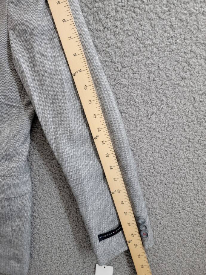 Tommy Hilfiger Brushed Herringbone Jacket Big Boys 18 Dark Gray Button Front L/S