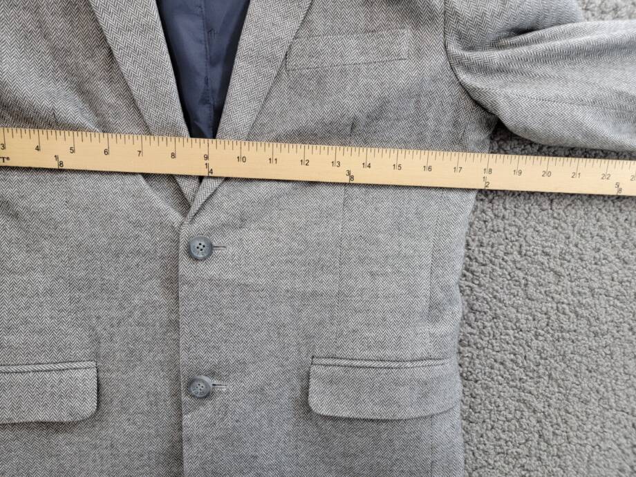 Tommy Hilfiger Brushed Herringbone Jacket Big Boys 18 Dark Gray Button Front L/S