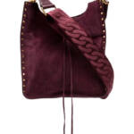 Rebecca Minkoff Suede Shoulder Bag Women's OS Garnet Turn-Lock Closure At Front