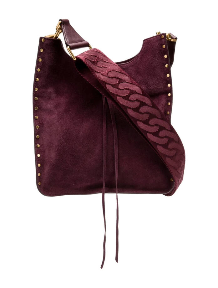 Rebecca Minkoff Suede Shoulder Bag Women's OS Garnet Turn-Lock Closure At Front