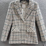 Avec Les Filles Tweed Blazer Women's XS Blush Multi Button Front Closure L/S