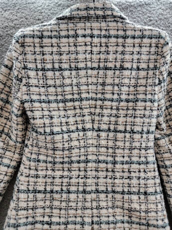 Avec Les Filles Tweed Blazer Women's XS Blush Multi Button Front Closure L/S
