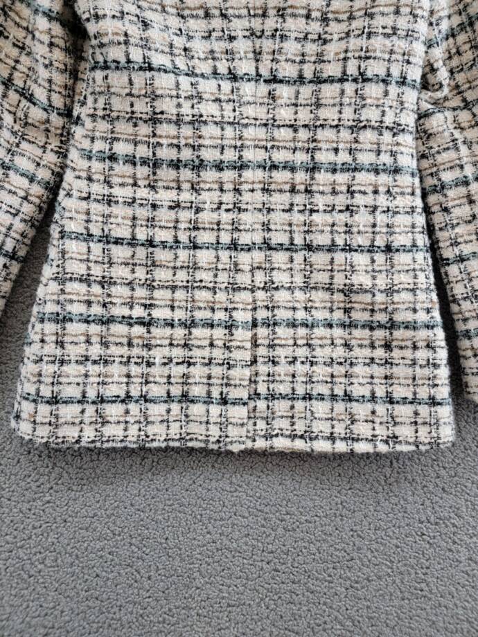 Avec Les Filles Tweed Blazer Women's XS Blush Multi Button Front Closure L/S