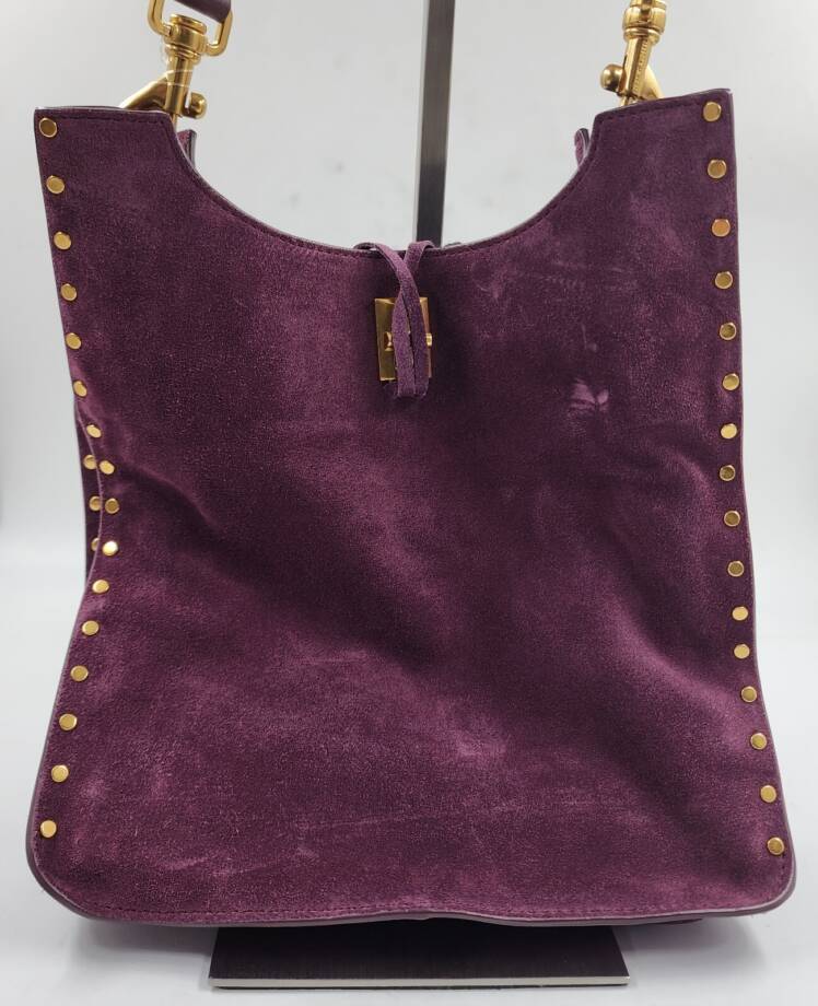 Rebecca Minkoff Suede Shoulder Bag Women's OS Garnet Turn-Lock Closure At Front