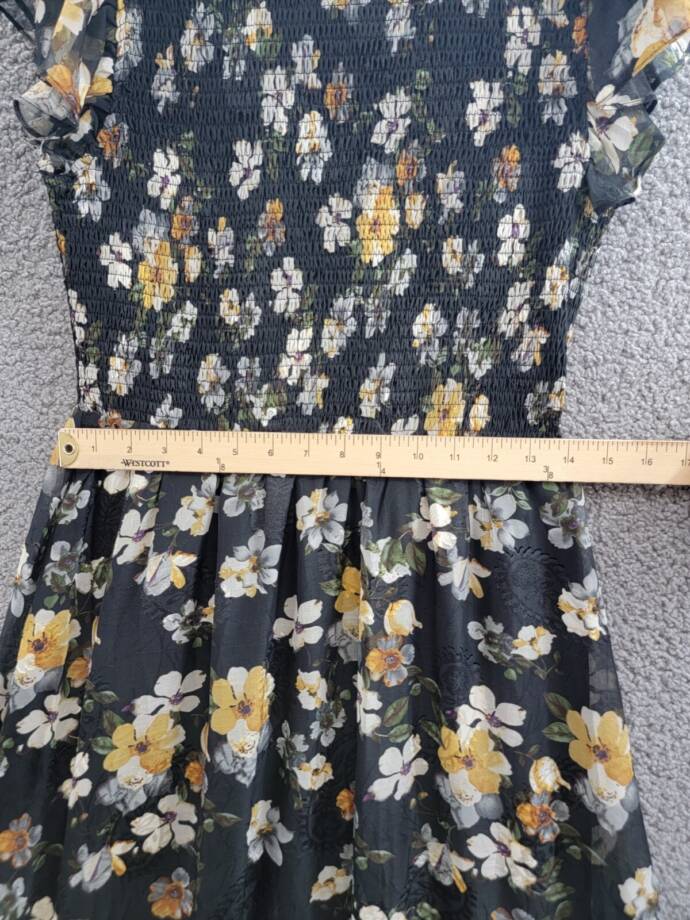 Lucy Paris Houston Floral-Print Smocked-Bodice Tiered Midi Dress Women's M Multi