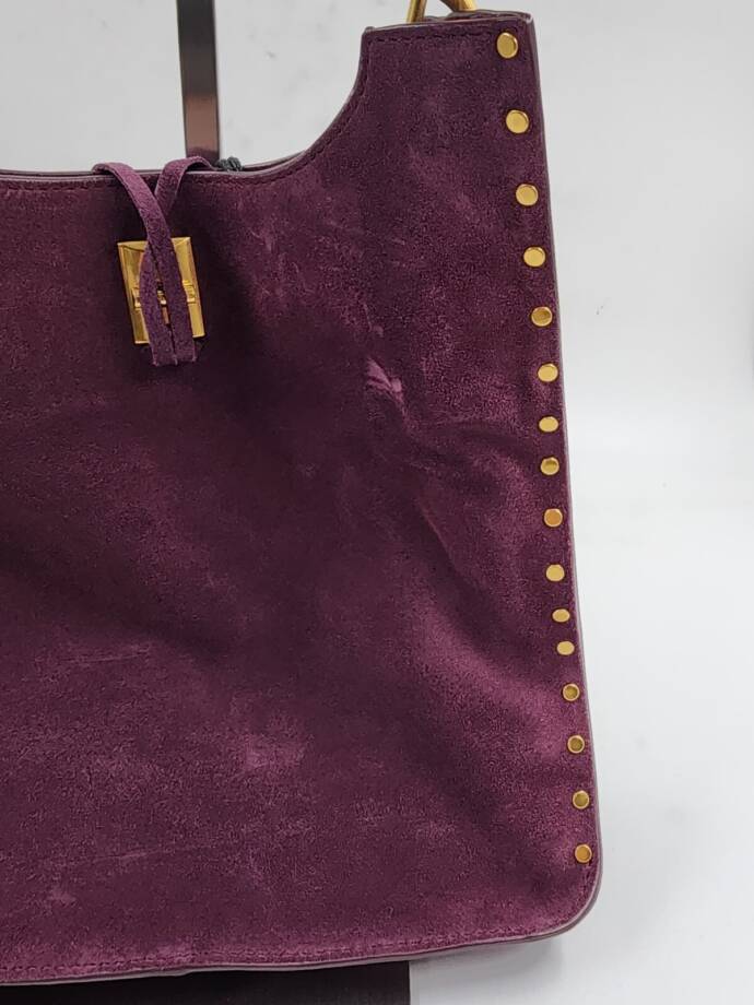 Rebecca Minkoff Suede Shoulder Bag Women's OS Garnet Turn-Lock Closure At Front