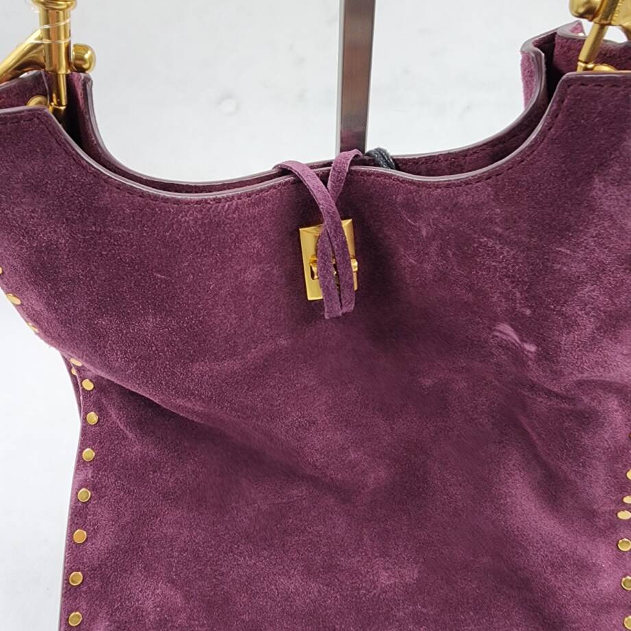 Rebecca Minkoff Suede Shoulder Bag Women's OS Garnet Turn-Lock Closure At Front
