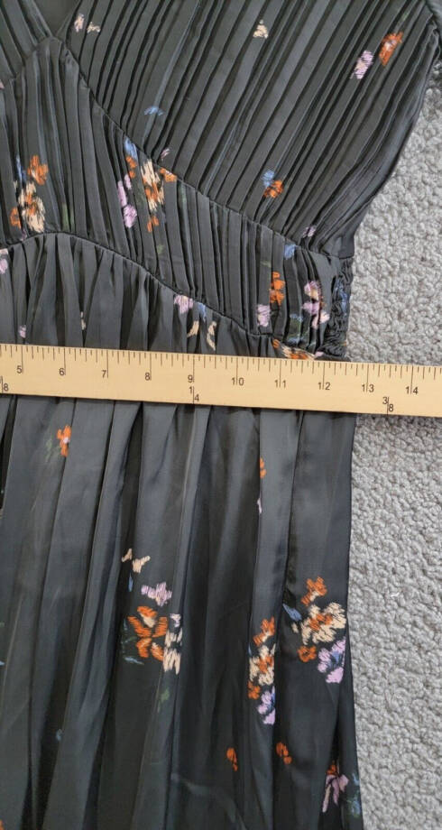 Steve Madden Jamie Floral-Print Pleated Hanky Hem Dress Women's S Black Multi~