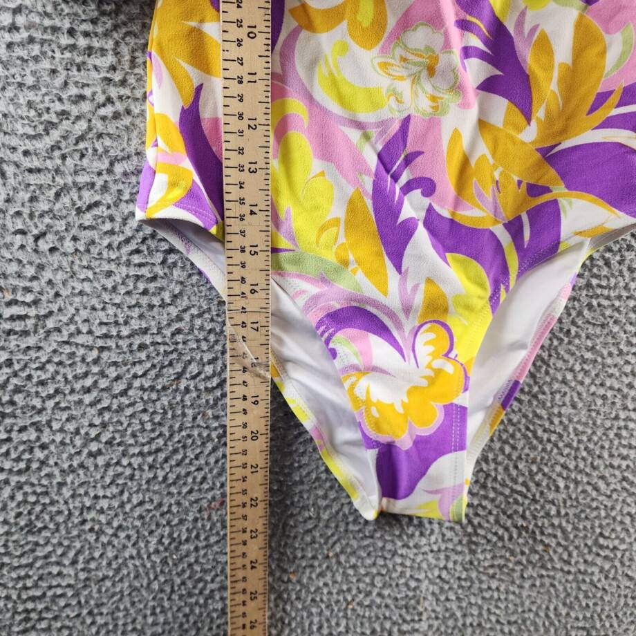 BCBGeneration Floral Off Shoulder One Piece Swimsuit Women M/M Yellow Multicolor