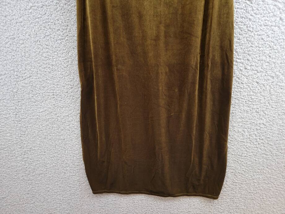 Taylor Petite Cowl-Neck Sleeveless Midi Velvet Dress Women's 8P Olive Back Zip~
