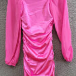With Jules Long-Sleeve Ruched Dress Big Girls' M Hot Pink Straight Neck Pullover