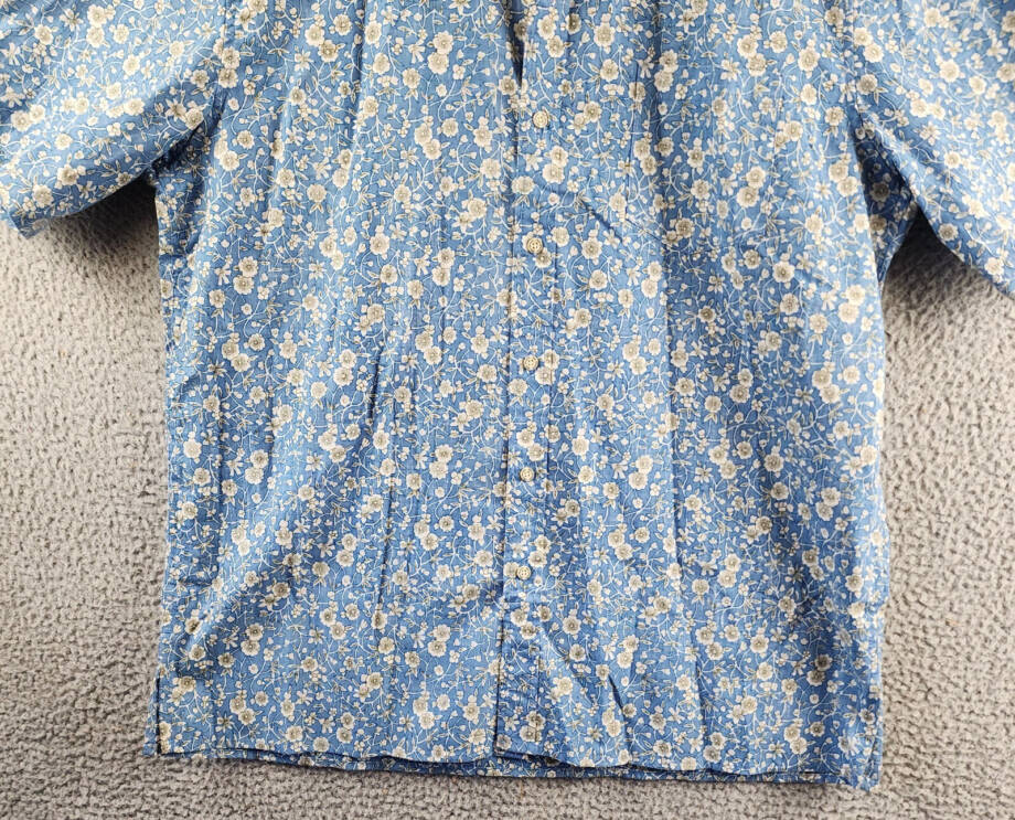 Reyn Spooner Kettle Floral Camp Shirt Men's L Lichen Blue Button Closure S/S~