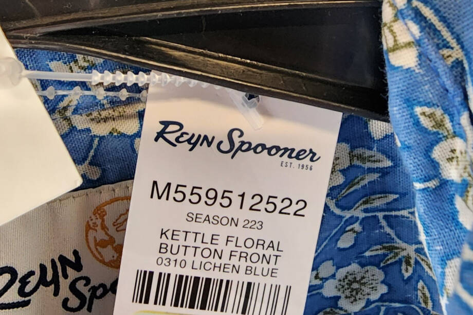 Reyn Spooner Kettle Floral Camp Shirt Men's L Lichen Blue Button Closure S/S~