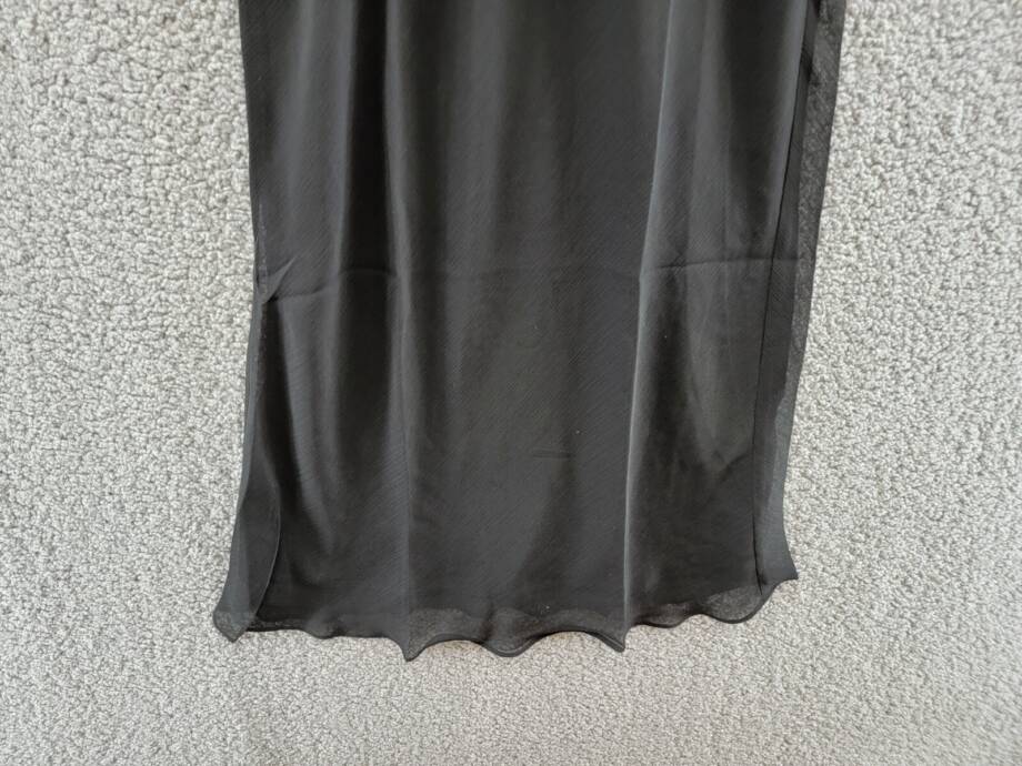 Lioness Devon Maxi Skirt Women's XS Black Solid Semi Sheer Elastic Waist Pull On