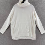 FRENCH CONNECTION Ribbed Cowl Neck Sweater Women's S Winter White Pullover L/S