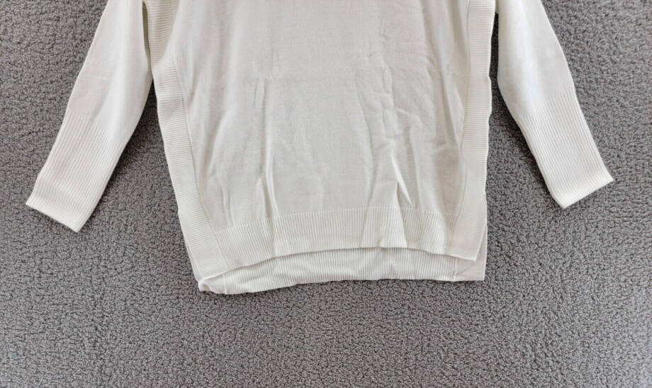 FRENCH CONNECTION Ribbed Cowl Neck Sweater Women's S Winter White Pullover L/S