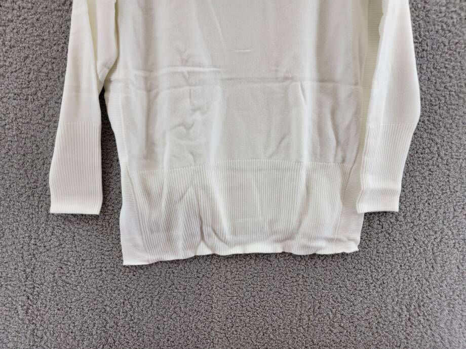 FRENCH CONNECTION Ribbed Cowl Neck Sweater Women's S Winter White Pullover L/S