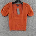 FRENCH CONNECTION Jaida Babysoft Square-Neck Women's XS Copper Coin Pullover