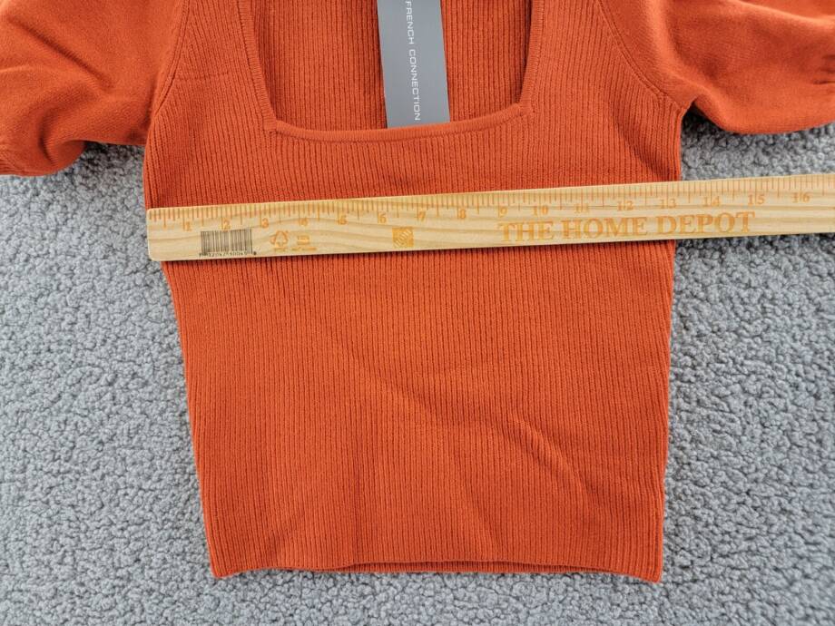 FRENCH CONNECTION Jaida Babysoft Square-Neck Women's XS Copper Coin Pullover