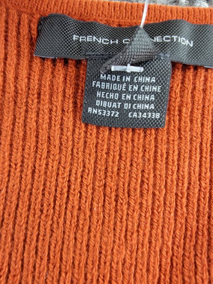 FRENCH CONNECTION Jaida Babysoft Square-Neck Women's XS Copper Coin Pullover