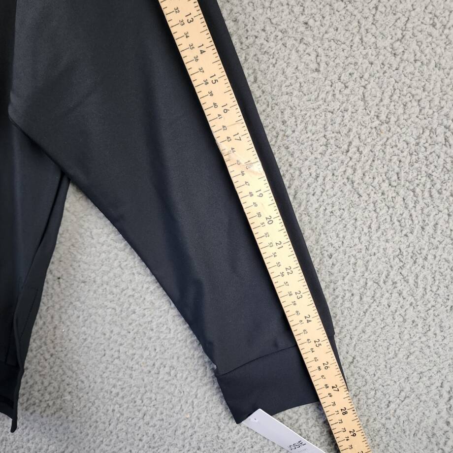 Josie NATORI Solstice Mock-Neck Top Women's XL Black 1/2 Zip Kangaroo Pocket L/S
