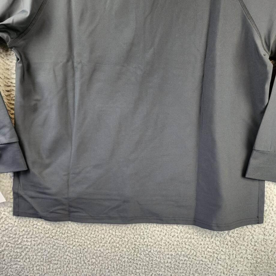 Josie NATORI Solstice Mock-Neck Top Women's XL Black 1/2 Zip Kangaroo Pocket L/S