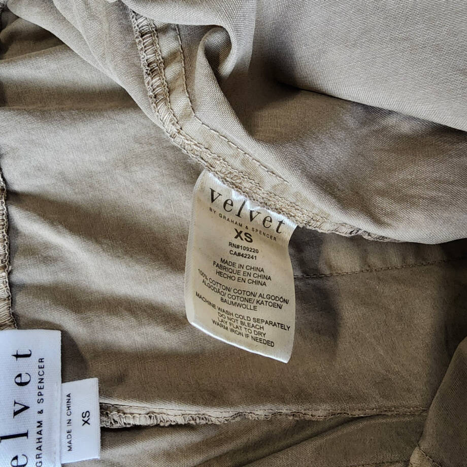 Velvet by Graham & Spencer Misty Drawstring Pants Women's XS Dune Brown Pull-On~