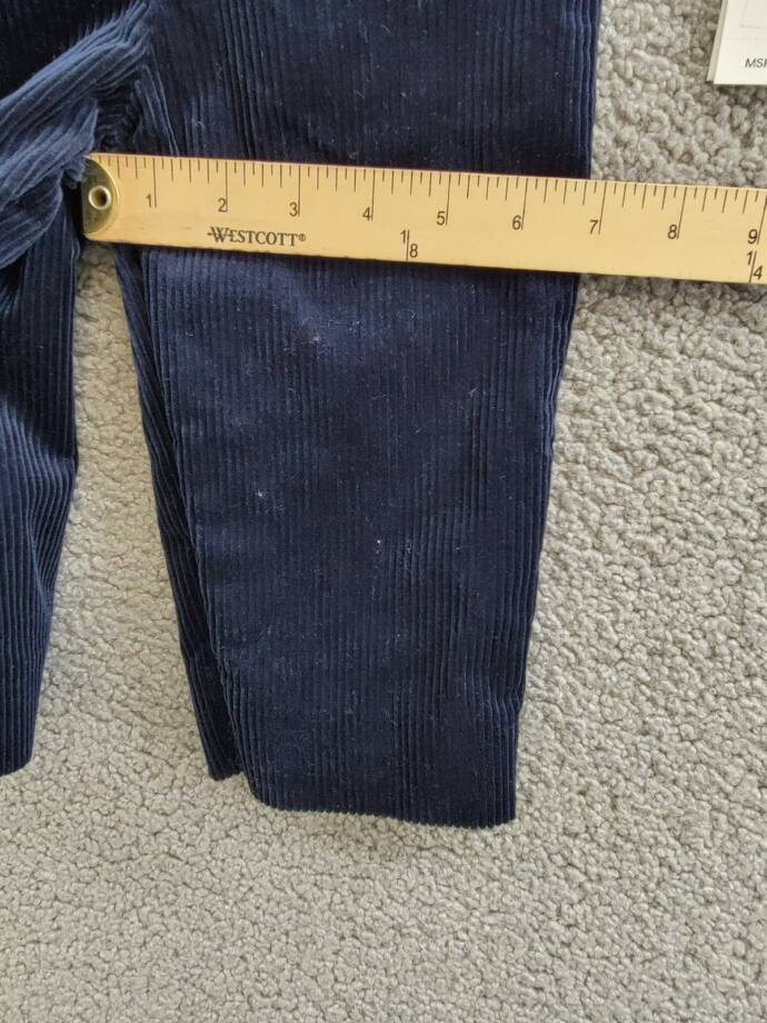 Ralph Lauren 2-Piece Plaid Shirt & Corduroy Overalls Set Baby Boys 12M Navy L/S