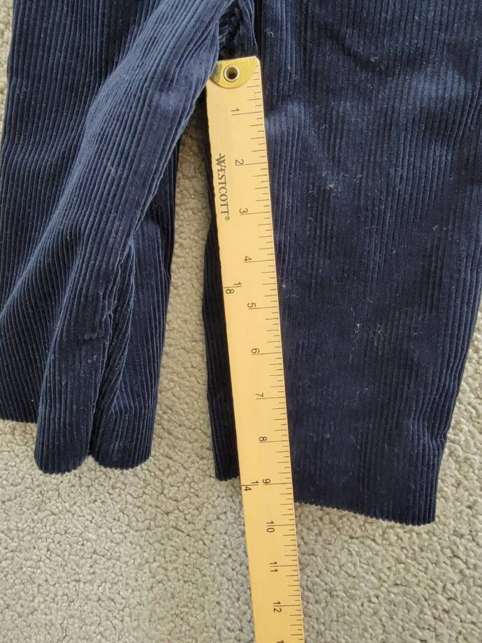 Ralph Lauren 2-Piece Plaid Shirt & Corduroy Overalls Set Baby Boys 12M Navy L/S