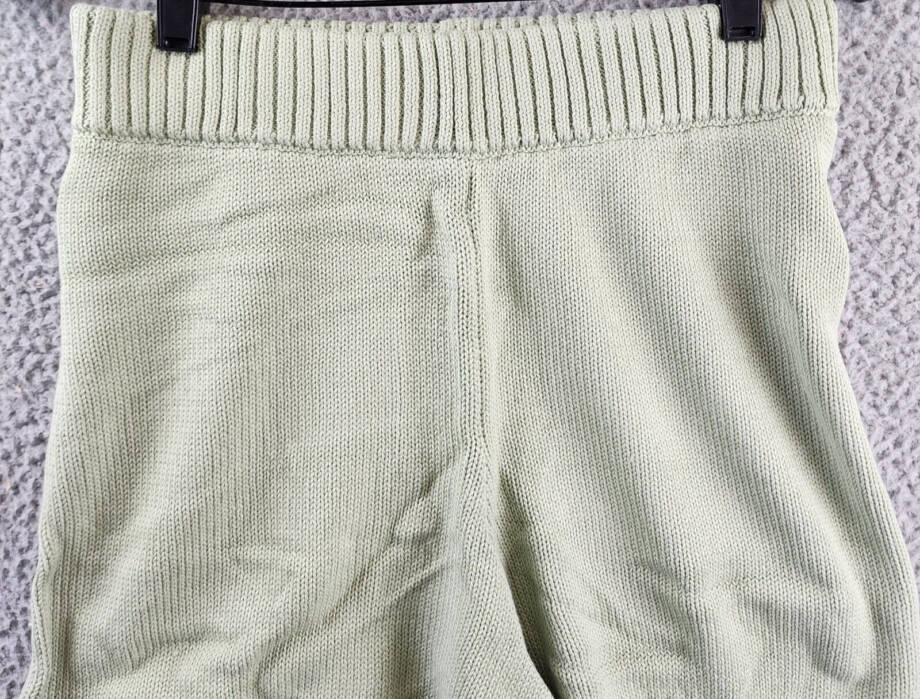Charlie Holiday Blanche Shorts Women's 6 Sage Solid Ribbed Trim Elastic Waist~