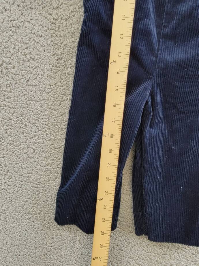 Ralph Lauren 2-Piece Plaid Shirt & Corduroy Overalls Set Baby Boys 12M Navy L/S