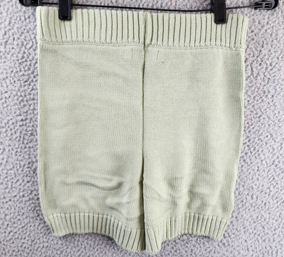 Charlie Holiday Blanche Shorts Women's 6 Sage Solid Ribbed Trim Elastic Waist~
